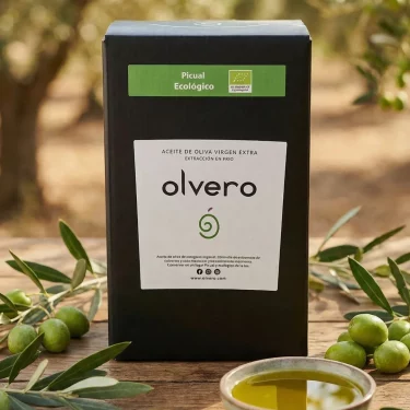Bag-in-box 2 litros aceite de oliva virgen extra Picual ecológico Olvero
